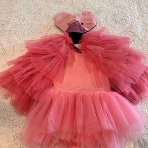 Flamingo Costume for 3-5 year old girl - Iluvplum pink tutu, cape & headpiece
